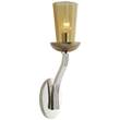 Visual Comfort All Aglow Amber Glass Wall Light in Soft Silver