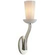 Visual Comfort All Aglow White Glass Wall Light in Soft Silver