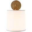 Visual Comfort French Cuff Wall Light with Silk Shade in Soft Brass