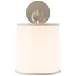 Visual Comfort French Cuff Wall Light with Silk Shade in Soft Silver