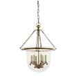 Visual Comfort Country Medium Bell Jar Pendant Lantern in Antique Brass