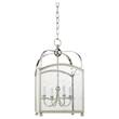 Visual Comfort Arch Top Medium Clear Glass Pendant Lantern in Polished Nickel