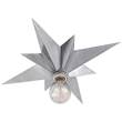 Visual Comfort Star Flush Mounted with Bold Pointed Angles in Antique Silver