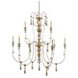 Visual Comfort Michele Nine-Light Large Chandelier in Frosted Gold