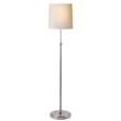 Visual Comfort Bryant Adjustable Floor Lamp with Natural Paper Shade in Antique Silver