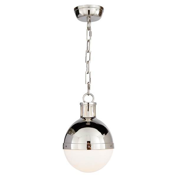 Visual Comfort Hicks Small Globe Pendant with White Glass Inset