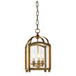 Visual Comfort Arch Top Clear Glass Mini Pendant Lantern in Antique Burnished Brass