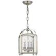Visual Comfort Arch Top Clear Glass Mini Pendant Lantern in Polished Nickel