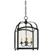 Visual Comfort Arch Top Clear Glass Small Pendant Lantern in Bronze