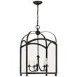 Visual Comfort Arch Top Large Clear Glass Pendant Lantern in Bronze