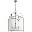 Visual Comfort Arch Top Large Clear Glass Pendant Lantern in Polished Nickel