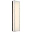 Visual Comfort Mercer Long Box Wall Light with White Glass in Chrome