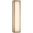 Visual Comfort Mercer Long Box Wall Light with White Glass in Hand-Rubbed Antique Brass