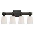 Visual Comfort Bryant Four-Light Wall Lamp with White Glass in Bronze
