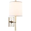 Visual Comfort Refined Rib Wall Light with Silk Shade in Ivory Resin & Soft Silver