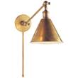 Visual Comfort Boston Adjustable Wall Light in Hand-Rubbed Antique Brass