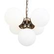 Mullan Lighting Yaounde Five-Light Pendant with Multi-Globe Opal Glass in Antique Brass