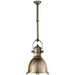 Visual Comfort Country Small Industrial Pendant with Metal Shade in Polished Nickel