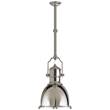 Visual Comfort Country Small Industrial Pendant with Metal Shade in Antique Nickel