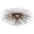 Visual Comfort Strada Large Flush Mount with Random Organic Array of Radiating Quills in Polished Nickel