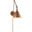 Visual Comfort Boston Functional Double Arm Library Light in Hand-Rubbed Antique Brass