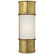 Visual Comfort Oxford 12" Medium Frosted Glass Wall Light in Antique Burnished Brass