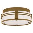 Visual Comfort Thomas O'Brien Ted White Glass Flush Mount in Antique Burnished Brass