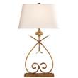 Visual Comfort Harper Table Lamp with Natural Paper Shade in Gilded Iron