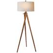 Visual Comfort Tripod Floor Lamp with Natural Paper Shade in French Wax