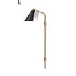 Rubn Miller Swing LED Wall Light with Brass or Iron Base in Black/Brass