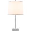 Visual Comfort Petal Table Lamp with Silk Shade in Soft Silver