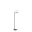 Flos IC F2 Large Steel Floor Lamp with Blown Glass Opal Diffuser in Black