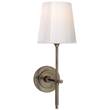 Visual Comfort Bryant Wall Light with White Glass in Antique Nickel