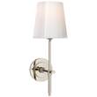 Visual Comfort Bryant Wall Light with White Glass in Polished Nickel