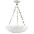 Visual Comfort Rosehill Large White Glass Pendant in Polished Nickel
