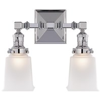 Boston Square Double Wall Light Frosted Glass