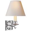 Visual Comfort Alexa Hampton Abbot Single Arm Sconce with Natural Paper Shade in Polished Nickel