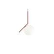 Flos IC S2 Large Pendant Diffused Light with Blown Opal Glass in Glossy Red Burgundy