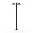 Roger Pradier Aubanne Large Three-Arm Frosted Glass Lamp Post with Opal Polycarbonate Reflector in Dark Grey
