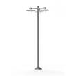 Roger Pradier Aubanne Large Three-Arm Frosted Glass Lamp Post with Opal Polycarbonate Reflector in Metal Grey