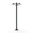 Roger Pradier Aubanne Large Three-Arm Frosted Glass Lamp Post with Opal Polycarbonate Reflector in Slate Grey