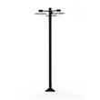 Roger Pradier Aubanne Large Three-Arm Frosted Glass Lamp Post with Opal Polycarbonate Reflector in Steel Blue