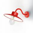 Roger Pradier Belcour Model 1 Clear Glass Wall Light in Traffic Red