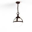Roger Pradier Boreal Model 1 Opal Glass Pendant with Cast Aluminium in Old Rustic