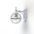 Roger Pradier Boreal Model 4 Smoked Glass Downwards Wall Bracket with Cast Aluminium in White