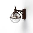 Roger Pradier Boreal Model 4 Smoked Glass Downwards Wall Bracket with Cast Aluminium in Old Rustic