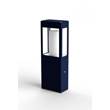 Roger Pradier Brick Small Clear Glass Bollard with Removable Bulb Cover in Steel Blue