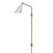 Rubn Miller Swing LED Wall Light with Brass or Iron Base in Silk Grey/Brass