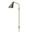 Rubn Miller Swing LED Wall Light with Brass or Iron Base in Umbra Grey/Brass