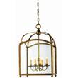 Visual Comfort Arch Top Medium Clear Glass Pendant Lantern in Antique Burnished Brass